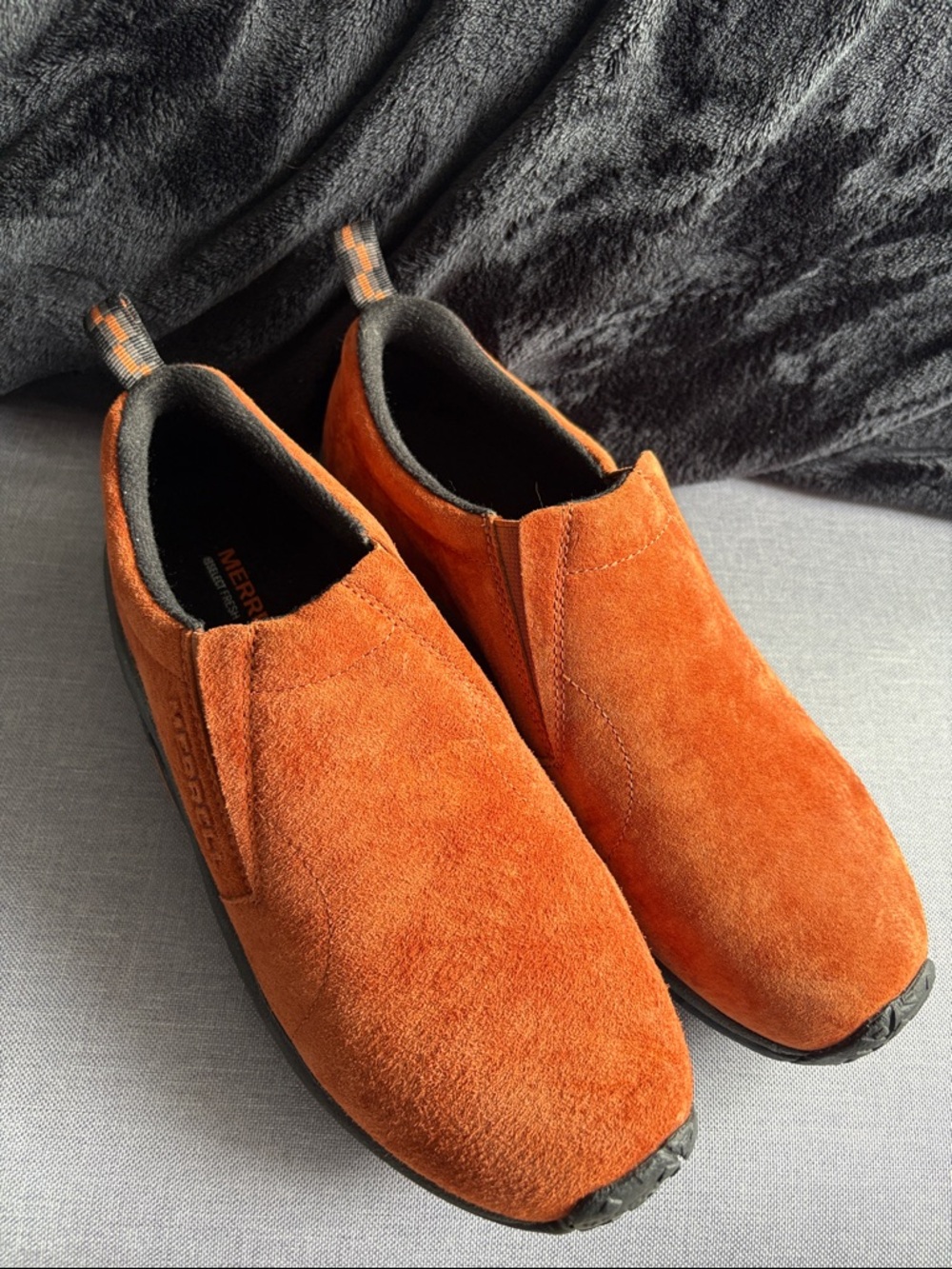 Merrell Slip-On Suede Leather Dual Density Jungle Moc‎ Shoe Brown Rust Orange  9